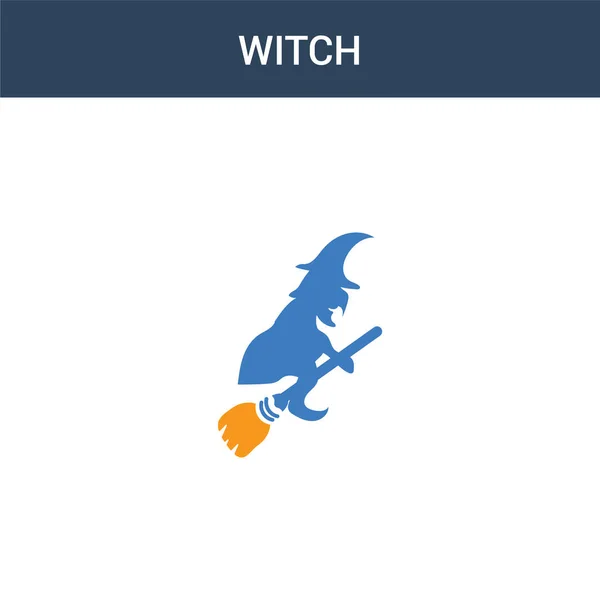 Dvě Barevné Witch Koncept Vektorové Ikony Barevné Ilustrace Vektoru Čarodějnice — Stockový vektor
