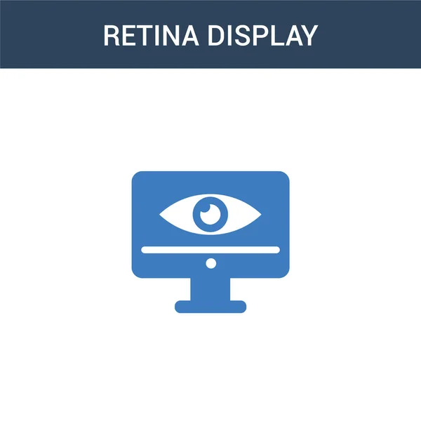 Két Színes Retina Kijelző Koncepció Vektor Ikon Szín Retina Kijelző — Stock Vector