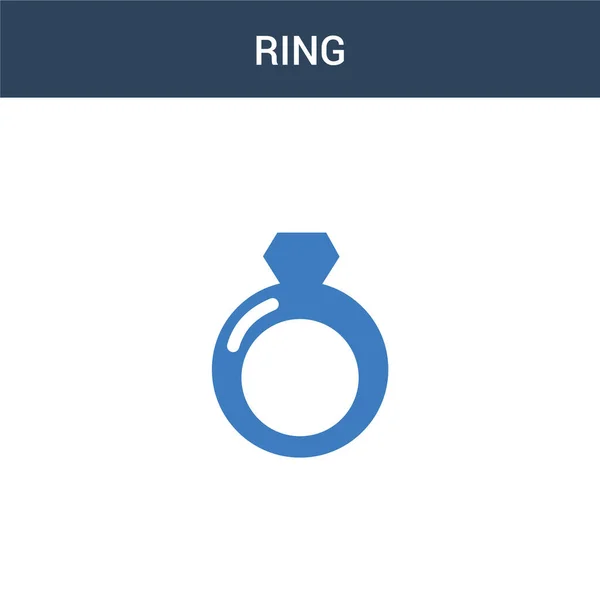 Dvě Barevné Ring Koncept Vektorové Ikony Barevné Ring Vektorové Ilustrace — Stockový vektor