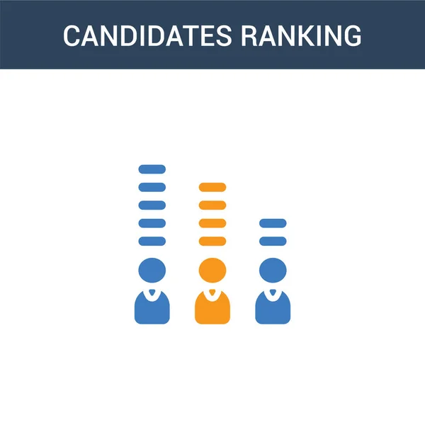 Dois Candidatos Coloridos Ranking Gráfico Conceito Vetor Ícone Candidatos Cores — Vetor de Stock