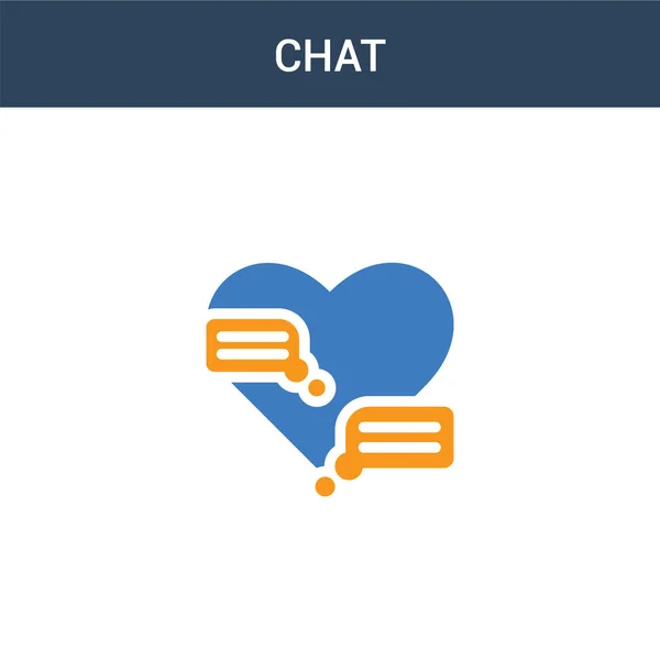 Two Colored Chat Concept Vector Icon Color Chat Vector Illustration — Stock Vector
