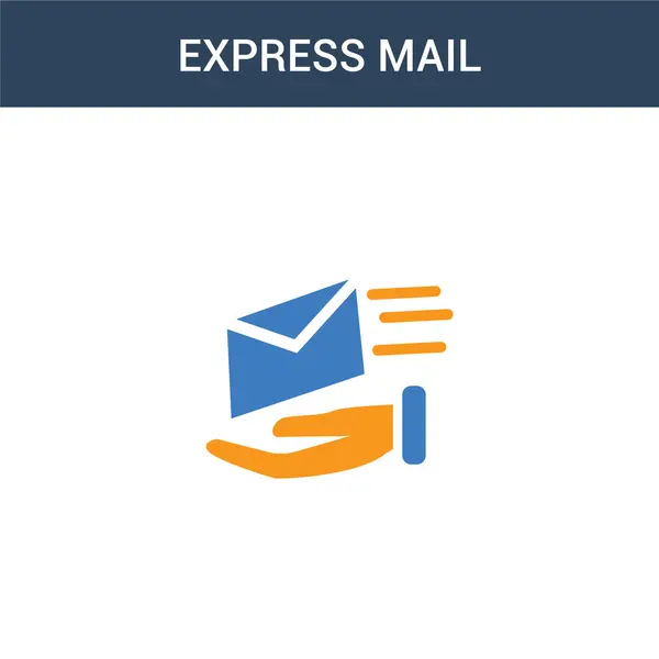 Zweifarbiges Express Mail Konzept Vektorsymbol Farbige Express Mail Vektor Illustration — Stockvektor