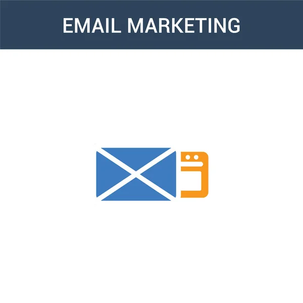 Zweifarbiges Mail Marketing Konzept Vektorsymbol Farbige Mail Marketing Vektor Illustration — Stockvektor