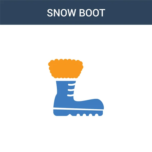 Dvě Barevné Snow Boot Koncept Vektorová Ikona Barvy Snow Boot — Stockový vektor