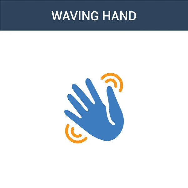 Två Färgade Viftande Hand Koncept Vektor Ikon Färg Viftande Hand — Stock vektor