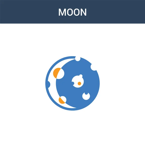 Dos Color Luna Concepto Vector Icono Ilustración Del Vector Luna — Vector de stock
