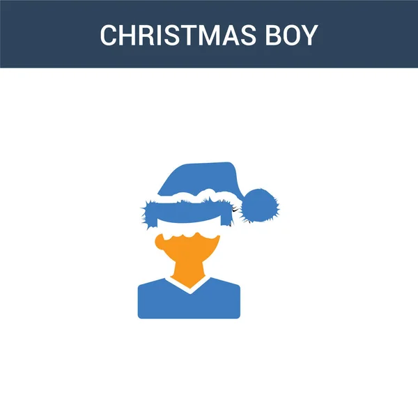 Zweifarbige Christmas Boy Konzept Vektor Symbol Farbe Christmas Boy Vektor — Stockvektor
