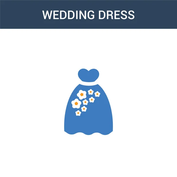 Zweifarbige Hochzeitskleid Konzept Vektor Symbol Farbe Hochzeitskleid Vektor Illustration Isoliertes — Stockvektor