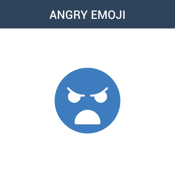 Два Кольори Angry Emoji Концепція Вектор Значок Кольори Сердитий Емодзі — стоковий вектор