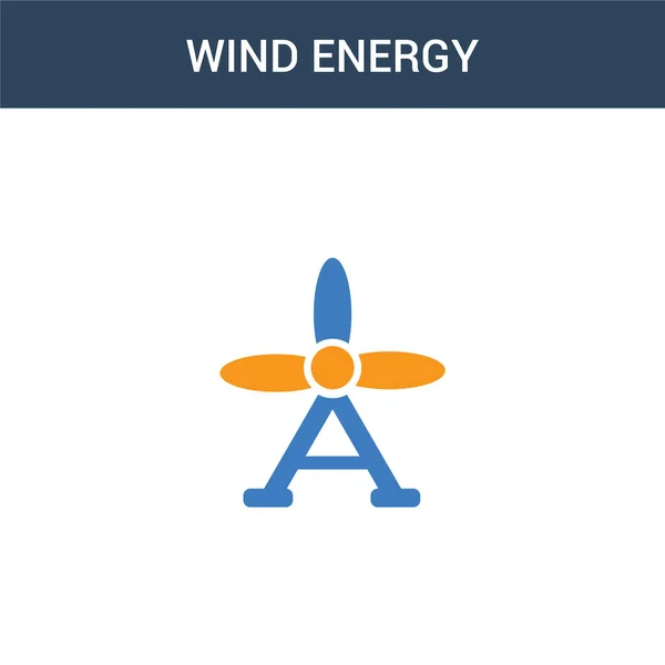 Dois Vetor Conceito Energia Eólica Colorido Ícone Ilustração Vetor Energia —  Vetores de Stock