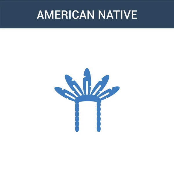 Två Färgade American Native Koncept Vektor Ikon Färg Amerikansk Native — Stock vektor