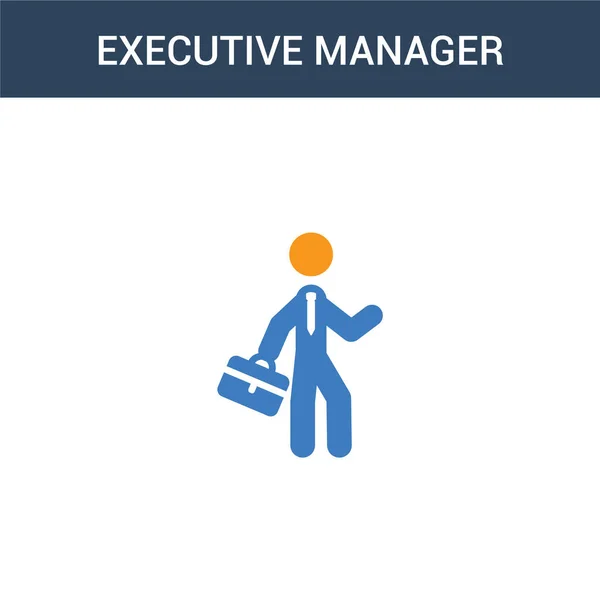 Due Colorati Concetto Executive Manager Icona Vettore Colore Executive Manager — Vettoriale Stock