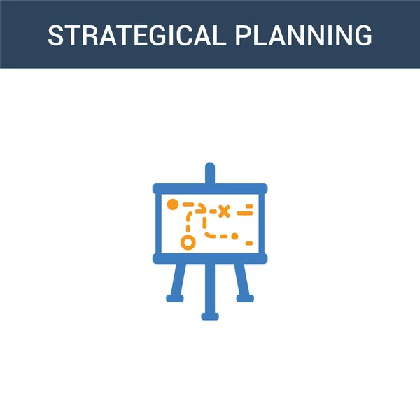 Dois Coloridos Ícone Vetorial Conceito Planejamento Estratégico Cor Planejamento Estratégico —  Vetores de Stock