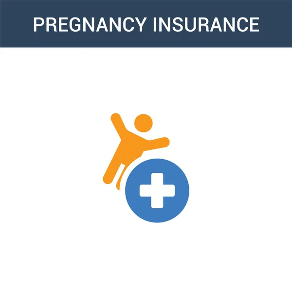 Two Colored Pregnancy Insurance Concept Vector Icon Color Pregnancy Insurance — Stock Vector