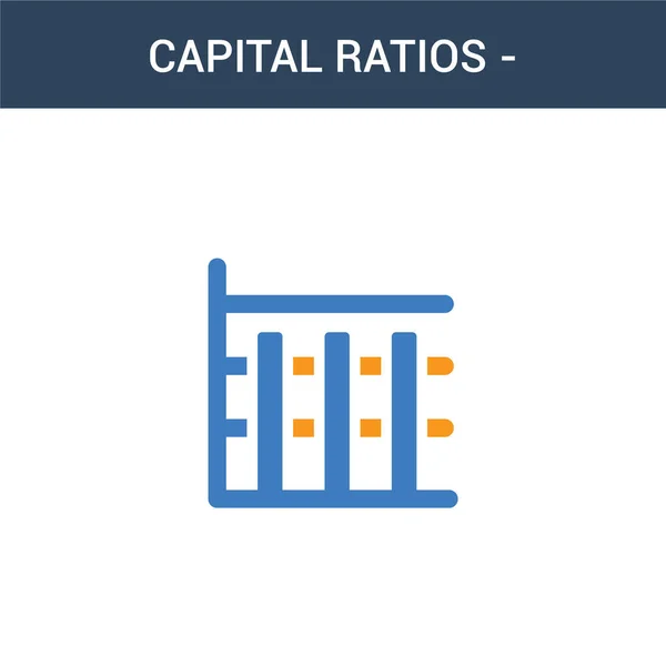 Dos Proporciones Capital Color Tier Tier Icono Vector Concepto Ratios — Vector de stock