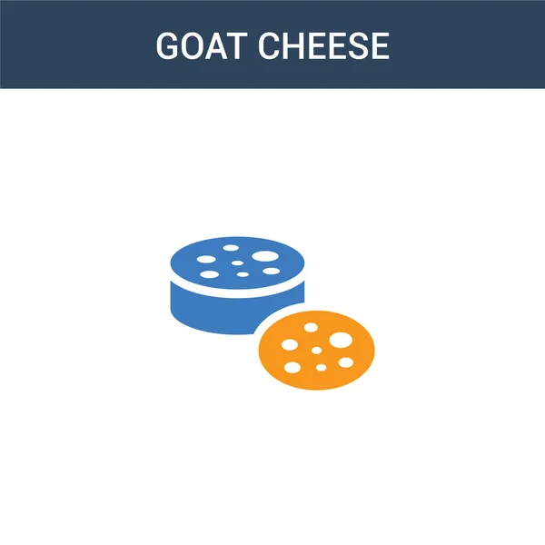 Two Colored Goat Cheese Concept Vector Icon Color Goat Cheese — Stock Vector