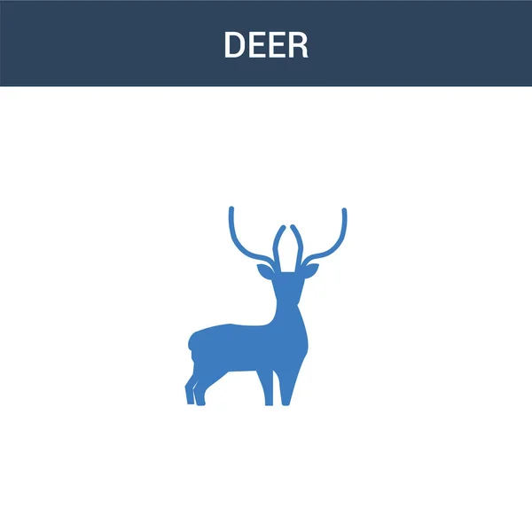 Zweifarbiges Deer Konzept Vektorsymbol Farbige Hirschvektorabbildung Isoliertes Blaues Und Orangefarbenes — Stockvektor