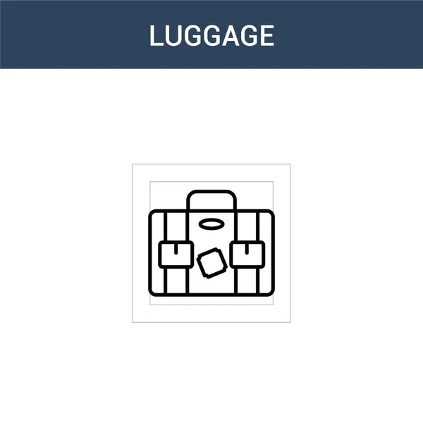 Twee Gekleurde Bagage Concept Vector Icoon Kleuren Bagage Vector Illustratie — Stockvector