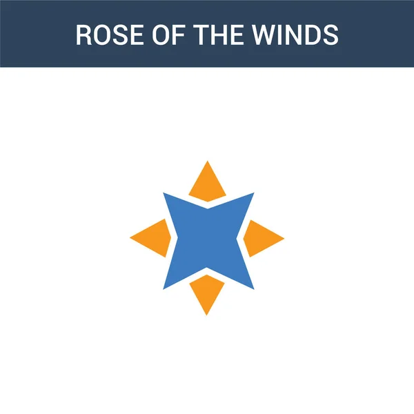 Dos Color Rose Winds Icono Vector Concepto Color Rose Winds — Vector de stock