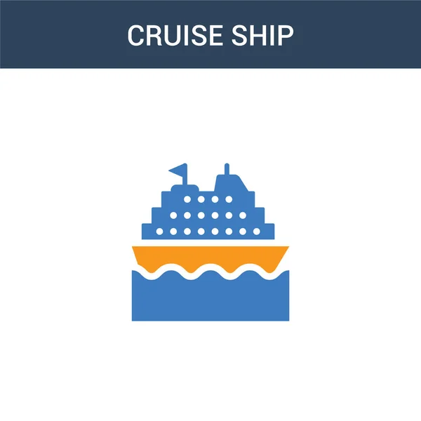 Dos Colores Cruise Ship Icono Vector Concepto Color Cruise Ship — Vector de stock