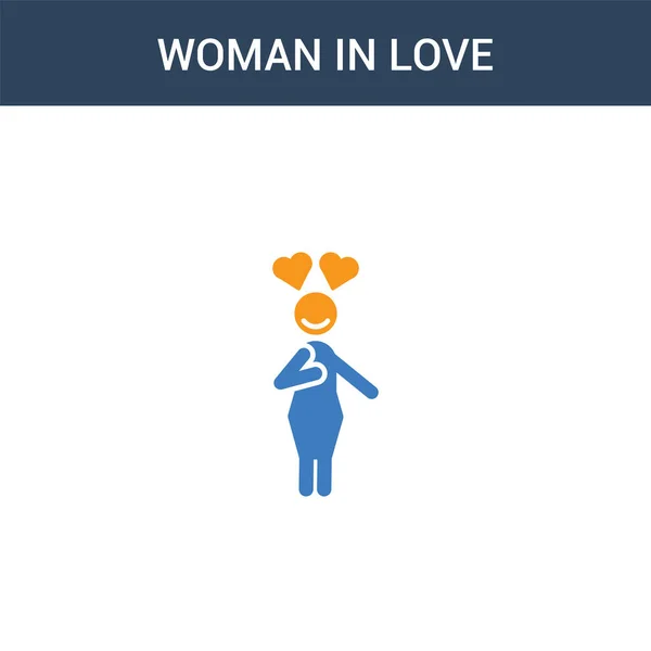 Zweifarbige Woman Love Konzeptvektorsymbol Farbige Woman Love Vektor Illustration Isoliertes — Stockvektor