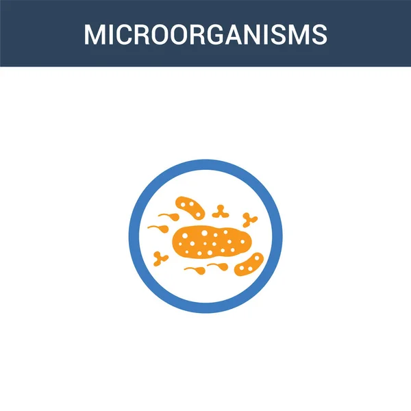 Dois Microorganismos Coloridos Conceito Vetor Ícone Ilustração Vetorial Dos Microrganismos —  Vetores de Stock