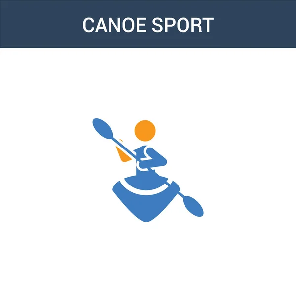 Dos Colores Icono Vector Concepto Deporte Canoa Color Canoa Deporte — Vector de stock