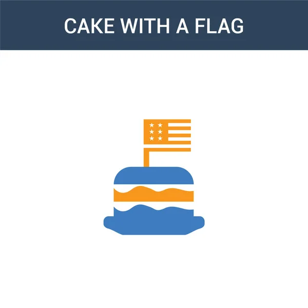 Zweifarbige Torte Mit Einem Flaggenkonzept Vektor Symbol Farbiger Kuchen Mit — Stockvektor
