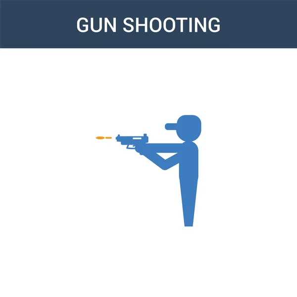 Иконка Вектора Концепции Стрельбы Двух Цветных Пистолетов Двухцветная Иллюстрация Вектора — стоковый вектор
