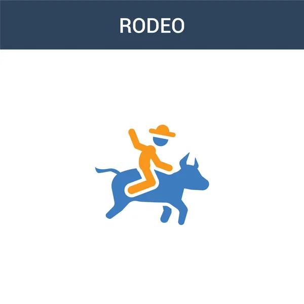 Zweifarbiges Rodeo Konzept Vektor Symbol Farbige Rodeo Vektorabbildung Isoliertes Blaues — Stockvektor