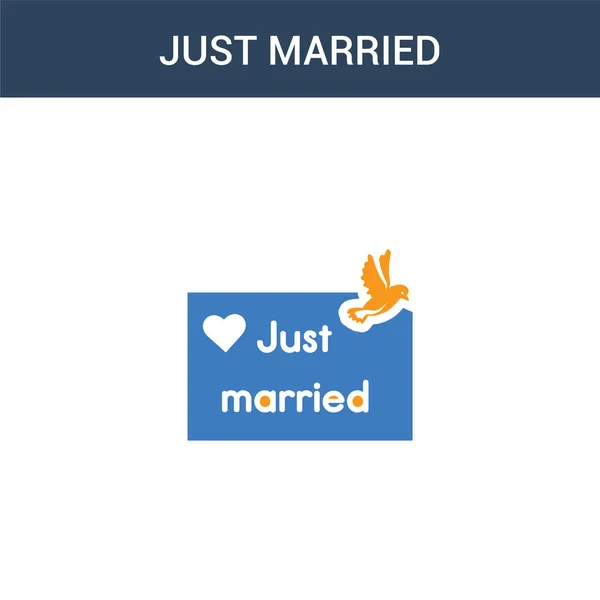 Zweifarbige Just Married Konzept Vektor Symbol Farbe Just Married Vektor — Stockvektor