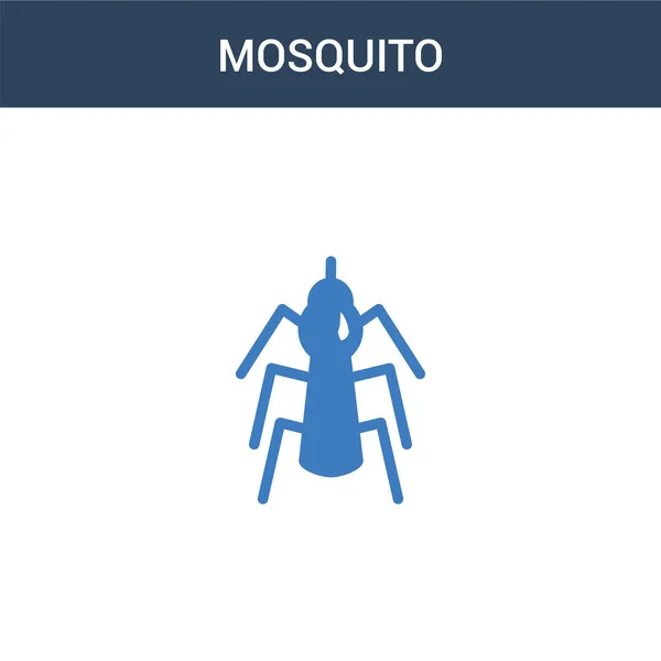 Dois Mosquito Colorido Conceito Vetor Ícone Cores Mosquito Vetor Ilustração — Vetor de Stock