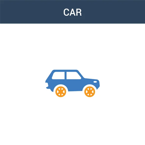 Dwie Kolorowe Ikony Wektora Koncepcji Samochodu Kolor Wektor Ilustracji Samochodu — Wektor stockowy