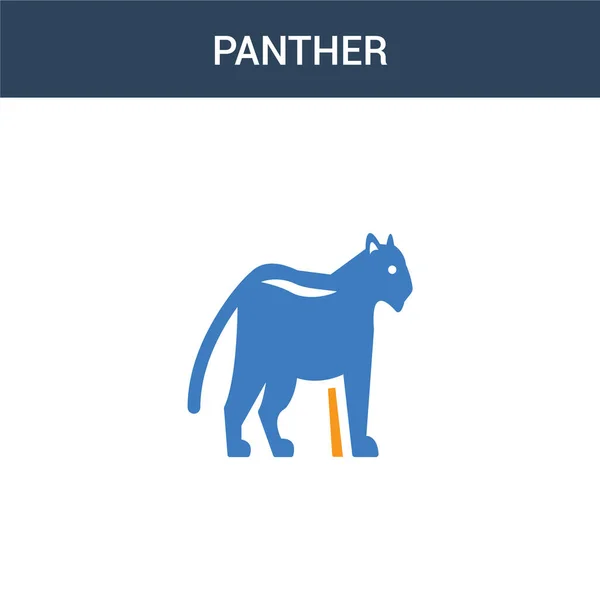 Dos Colores Panther Concepto Vector Icono Color Panther Vector Ilustración — Vector de stock