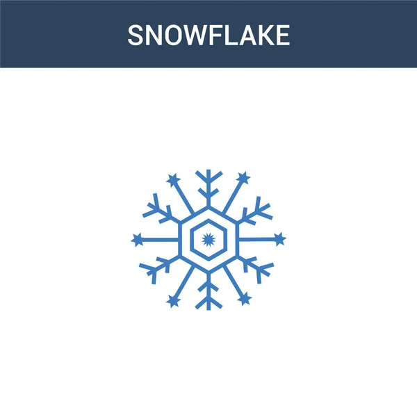 Två Färgade Snowflake Koncept Vektor Ikon Färg Snöflingor Vektor Illustration — Stock vektor