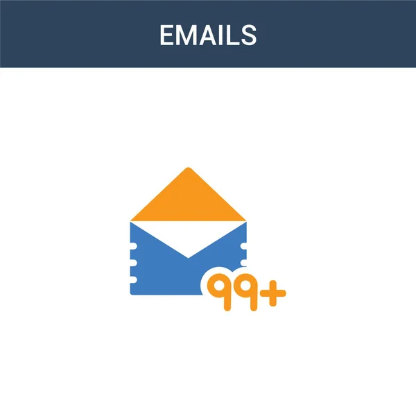 Zwei Farbige Mail Konzeptvektorsymbole Farbige Mail Vektorabbildung Isoliertes Blaues Und — Stockvektor