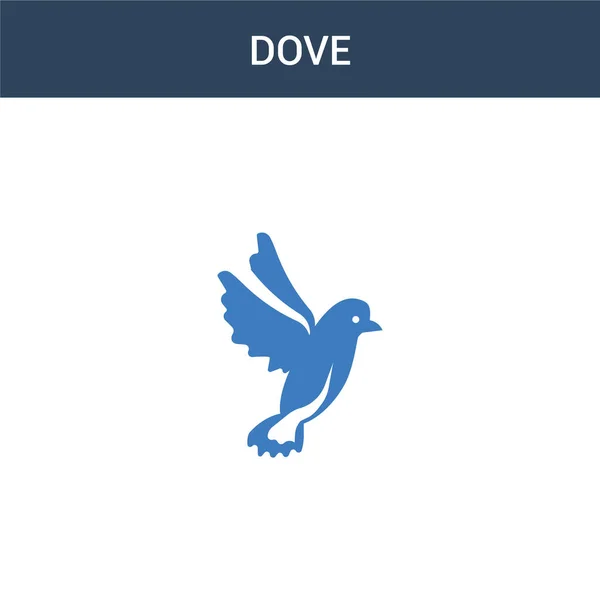 Two Colored Dove Concept Vector Icon Color Dove Vector Illustration — Stock Vector