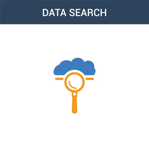 Twee Gekleurde Data Search Concept Vector Icoon Kleur Data Zoeken — Stockvector