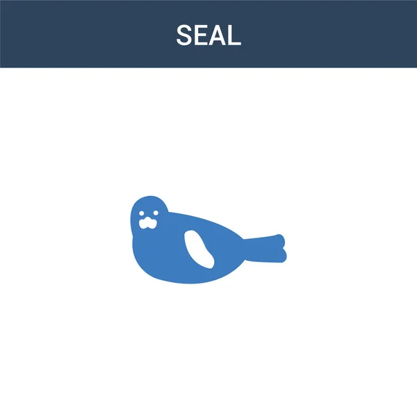 Icône Vectorielle Concept Seal Deux Couleurs Illustration Vectorielle Couleurs Seal — Image vectorielle