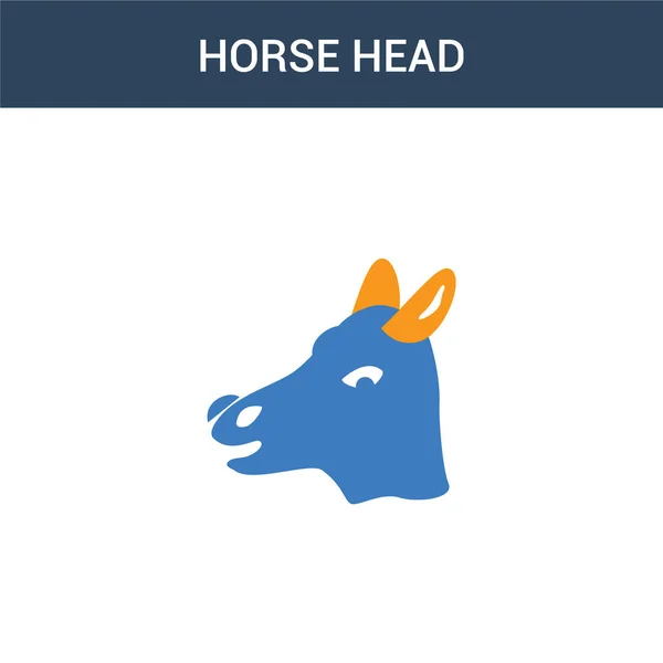 Zweifarbiges Horse Head Konzeptvektorsymbol Farbige Horse Head Vektor Illustration Isoliertes — Stockvektor