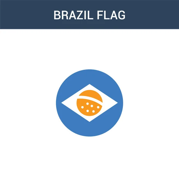 Dos Colores Brasil Bandera Concepto Vector Icono Color Brasil Bandera — Vector de stock