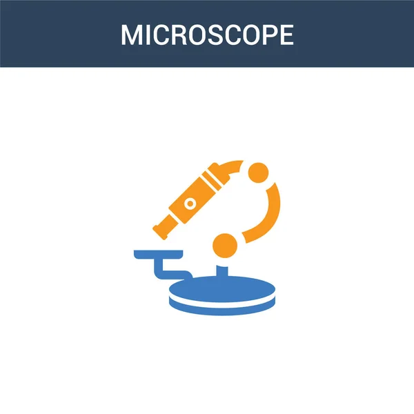 Дві Кольорові Піктограми Концепції Мікроскопа Кольори Мікроскоп Векторні Ілюстрації Ізольована — стоковий вектор