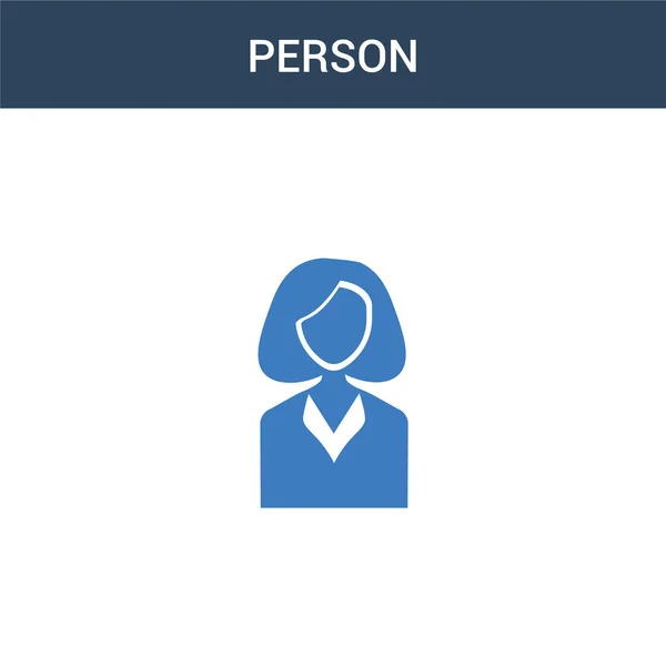 Dos Persona Color Icono Vector Concepto Ilustración Vectorial Persona Color — Vector de stock