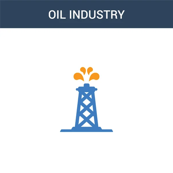 Icône Vectorielle Concept Industrie Pétrolière Deux Couleurs Illustration Vectorielle Industrie — Image vectorielle