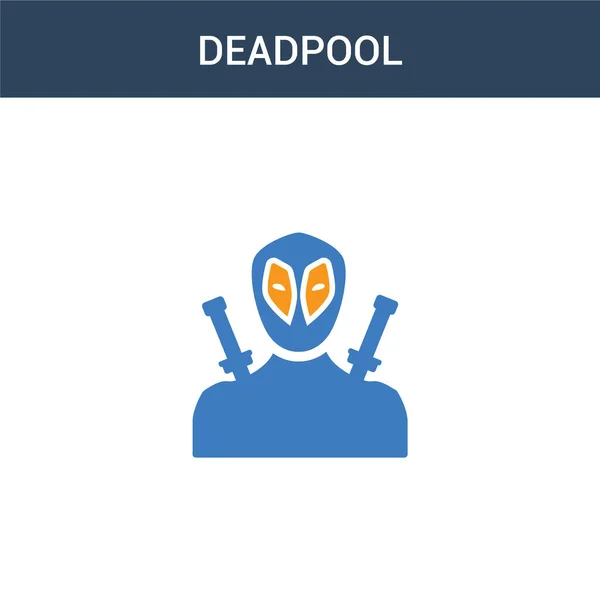 Dos Icono Vector Concepto Deadpool Colores Ilustración Vectorial Deadpool Color — Vector de stock