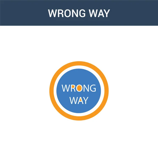 Dvě Barevné Vektorové Ikony Wrong Way Barvy Špatná Cesta Vektorové — Stockový vektor