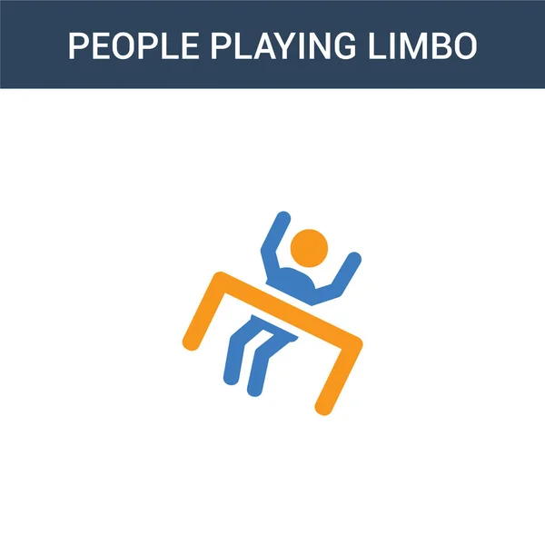 Двоколірні Люди Грають Концепцію Limbo Кольори Люди Грають Векторні Зображення — стоковий вектор