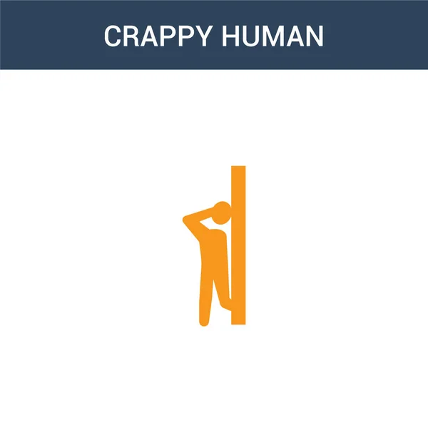 Two Colored Crappy Human Concept Vector Icon Color Crappy Human — Stock Vector