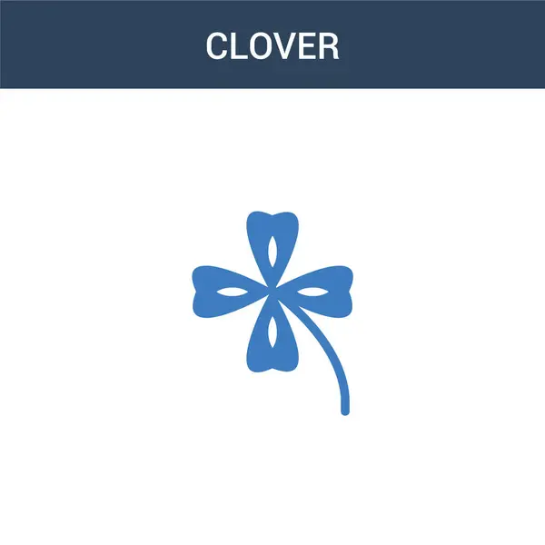Dvě Barevné Clover Koncept Vektorové Ikony Barevné Clover Vektorové Ilustrace — Stockový vektor