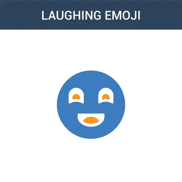 Farvede Laughing Emoji Koncept Vektor Ikon Farve Latter Emoji Vektor – Stock-vektor
